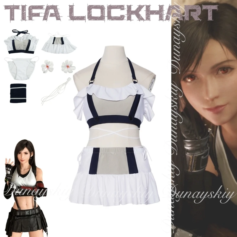 Final Fantasy VII FF7 juego de renacimiento Tifa Lockhart un miembro de Shinra Corporation Avalanche juego de disfraz de Cosplay lleno de conjunto