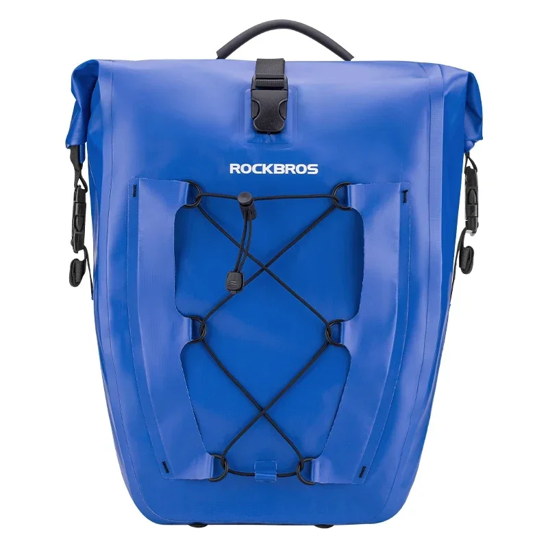 ROCKBROS Waterproof 25L Bike Rack Bag Travel Cycling Bag Basket PVC Bicycle Rear Rack Tail Seat Trunk Bag 1PCS image 3