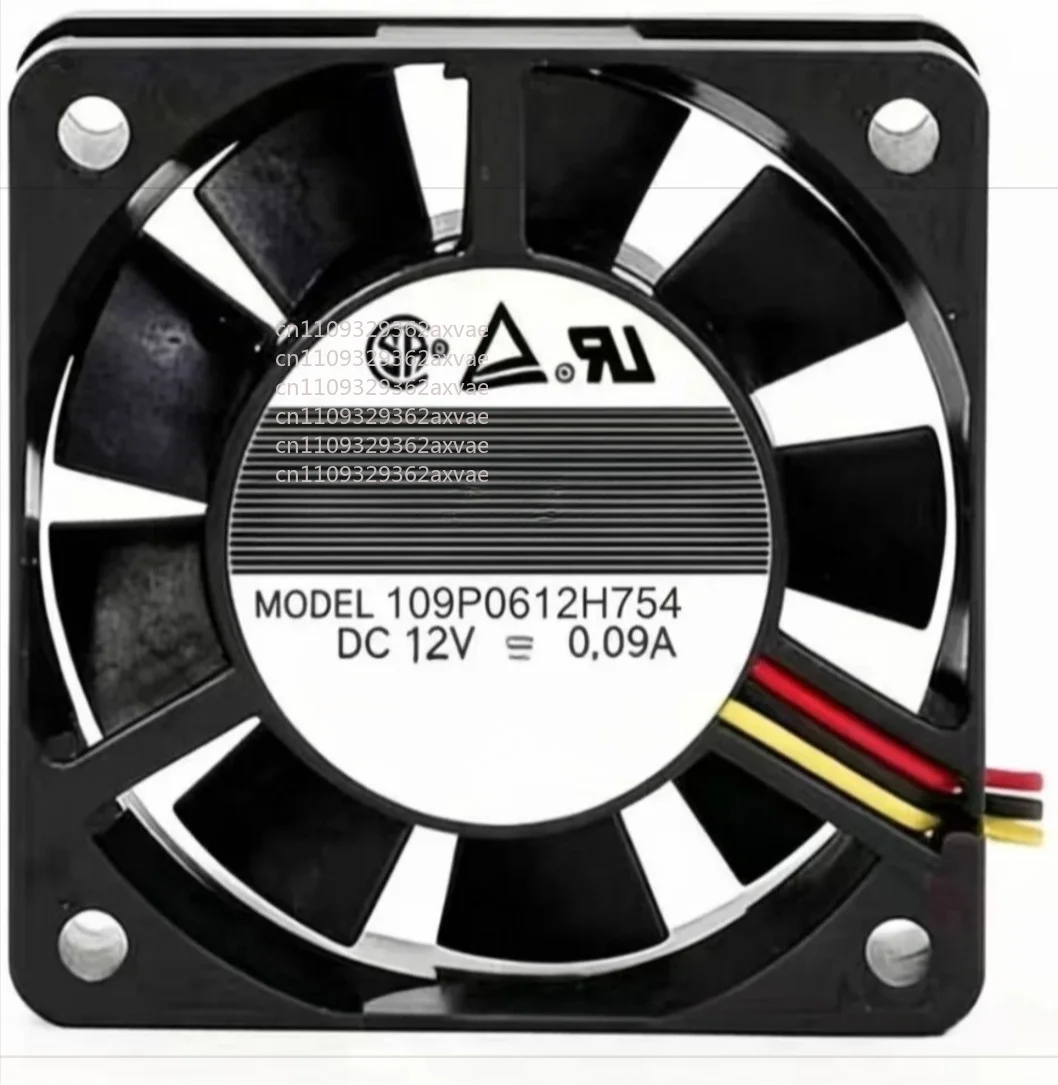 For Sanyo Denki 109P0612H754 DC 12V 0.09A 60x60x15mm 3-Wire Server Cooling Fan