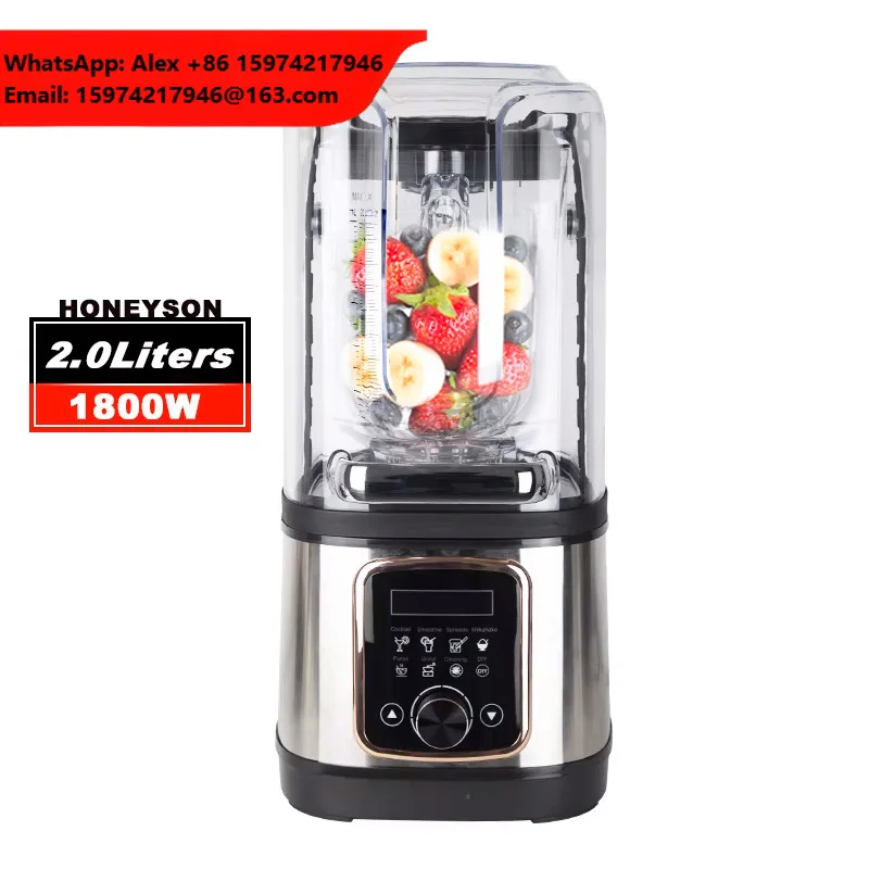 Professional High-Speed Smoothie Blender Sound Cover New Model Multifunctional Heavy Duty For Hotel Use Commercial Mash Function