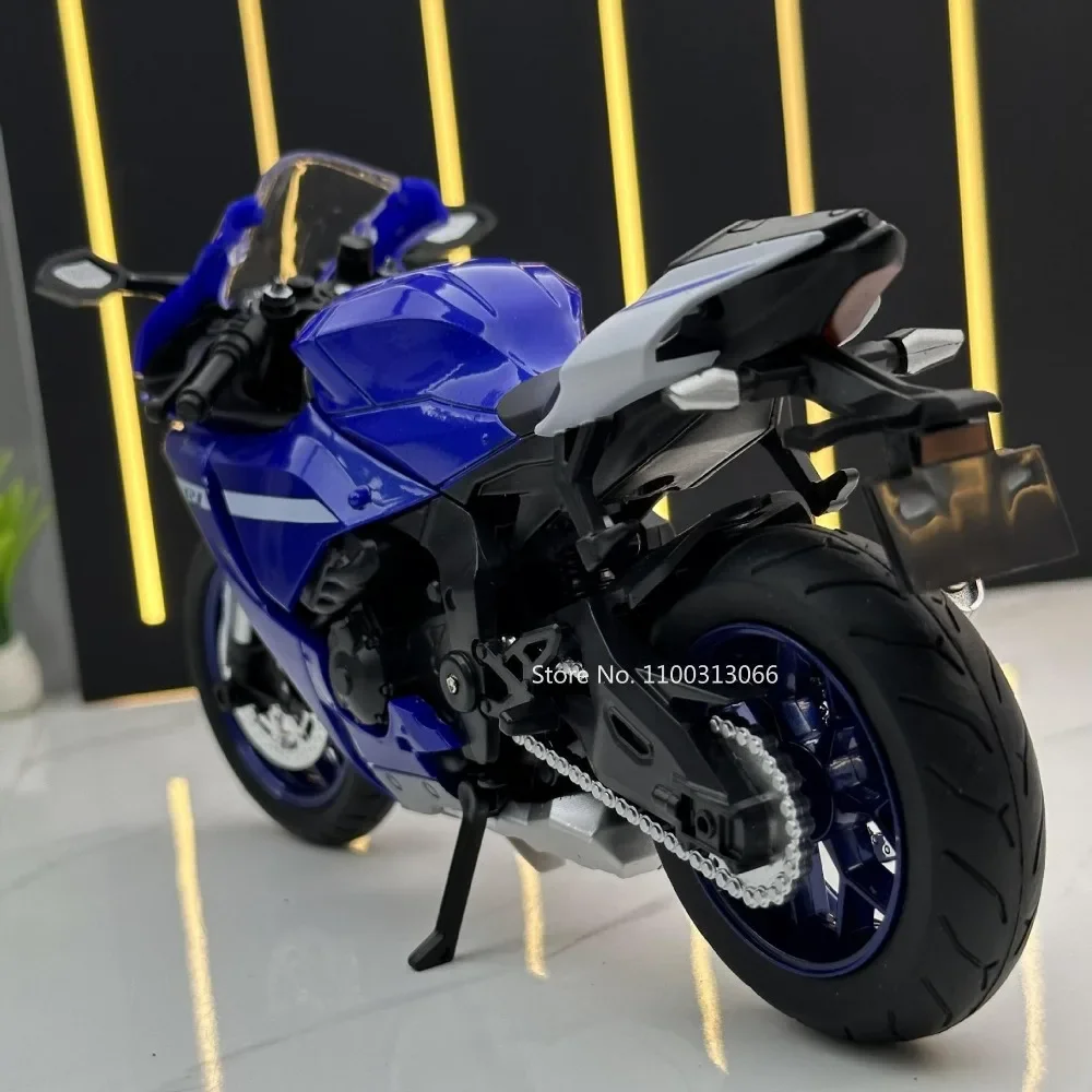 1:12 Scale Yamaha R1 Motorcycle Alloy Car Toys Metal Diecasts Motorcycles Model with Light and Sound Vehicle for Children Gifts