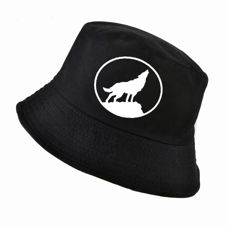 

cartoon wolf hat For Men Women wolf fisherman hats Summer Sun Visor fishing bucket hat Bone