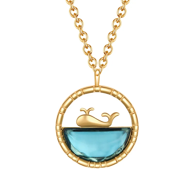 새로운 로맨틱 오션 고래 목걸이, 패셔너블하고 다재다능한 여성 가을 ​​겨울 스웨터 목걸이