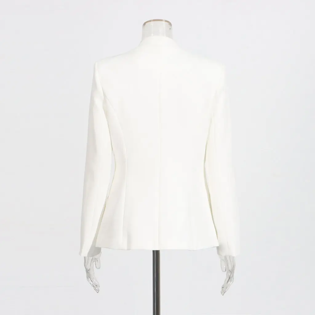 

European And American Style Beaded Rose Design Suit Jacket Women's Commuter One Button Heavy Industry Small Fit New