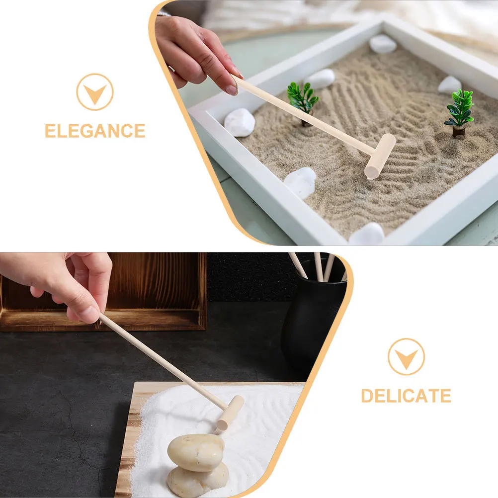 20 stuks Mini Harken Set Bamboe Zandbak Gereedschap Voor Zen Garden Decor Kinderen Tuinieren Accessoires Tafelblad Meditatie Miniatuur
