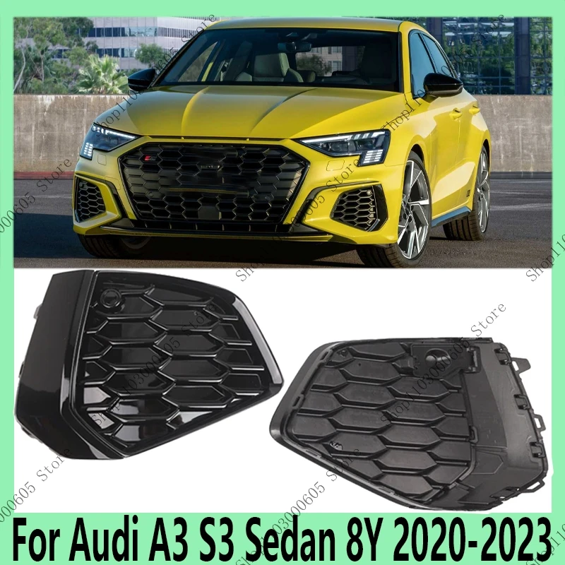 

1 Pair Fog Light Frame 8YG807672A For Audi A3 S3 Sedan 8Y 2020-2023 Car Exterior Protective Cover Honeycomb Decorative Frame