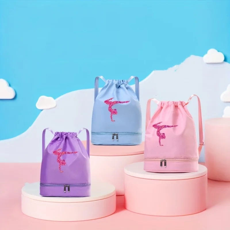 

A casual, versatile, and kawaii (ballet print) sports drawstring backpack perfect for back-to-school season, ideal for everyday