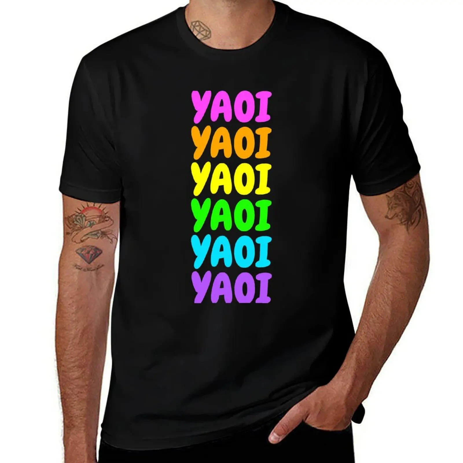 

NEON RAINBOW YAOI T-Shirt funny t shirts cotton t shirts for man pack cotton man t shirts for men T-Shirt