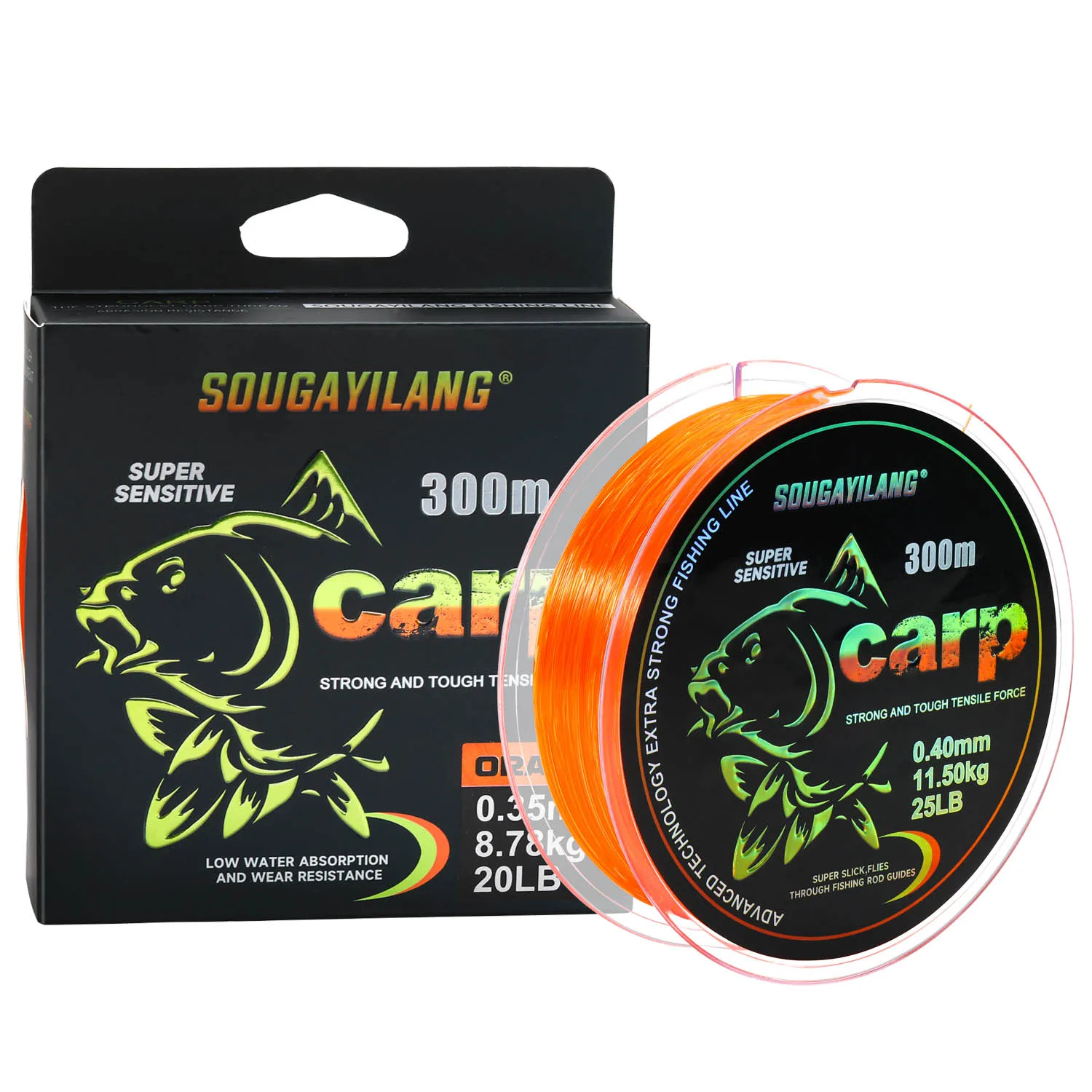 

Леска для карповой ловли Sougayilang 300м/1000м, максимальная нагрузка 13-25 фунтов, нейлоновая, сверхпрочная монофильная леска для пресноводной рыбалки, Pesca