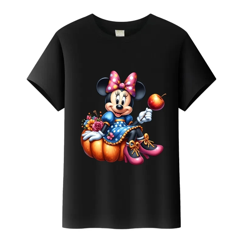 

Funny Woman Tops Halloween Family Girls Tshirt Men Blouse Disney Cartoon Kids Tees Mickey Mouse Minnie Print Ladies T-Shirt Gift