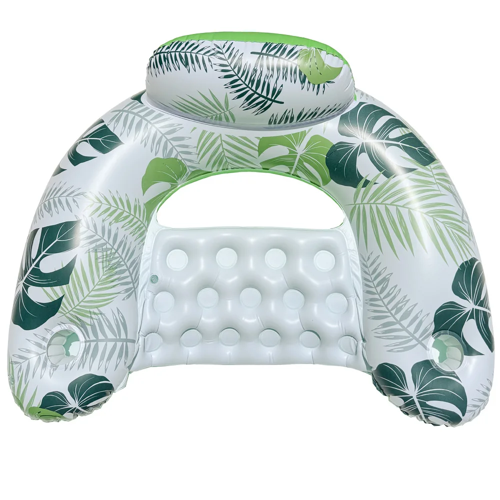 Opblaasbaar water drijvend bed U-vormige bladfauteuil volwassen verdikte drijvende rij PVC water drijvend bed zwemring