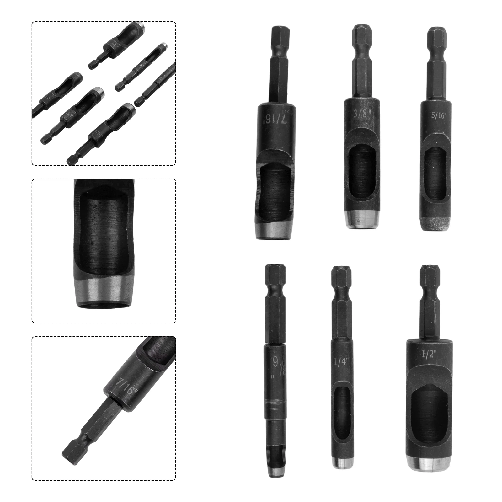 6pcs Leather Craft Hollow Hole Punches Plastic Rubber Punching For Drill Cardboard Leather Belt Leather Hole Punching for access
