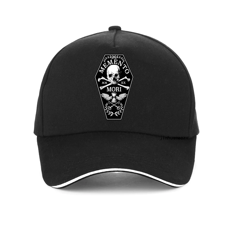 

Memento Mori hat 100% Pure Cotton Memento Mori Remember Death Roman Numerals Skull And Bones Skull Coffin Cool Baseball cap