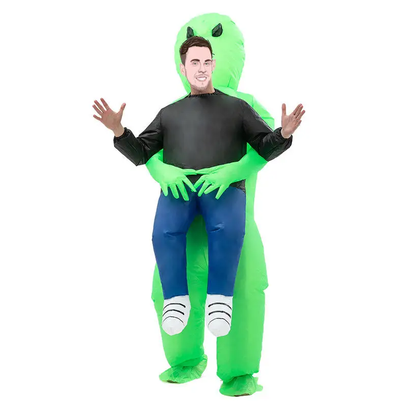 Manufacturers supply new ghost hugger green ghost alien Halloween party performance clothes spoof ET alien inflatable costumes