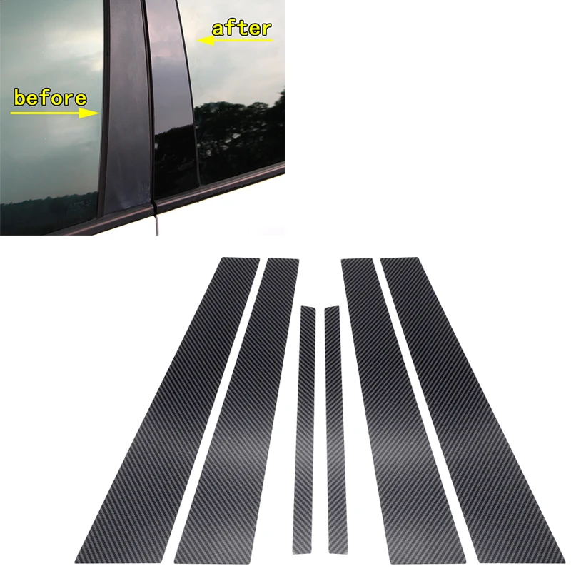 

For BMW X5 X6 2014-2019 Car Mirror Window Column Strip Mirror Window Pillar Posts Trim Anti Scratch Carbon Fiber Sticker