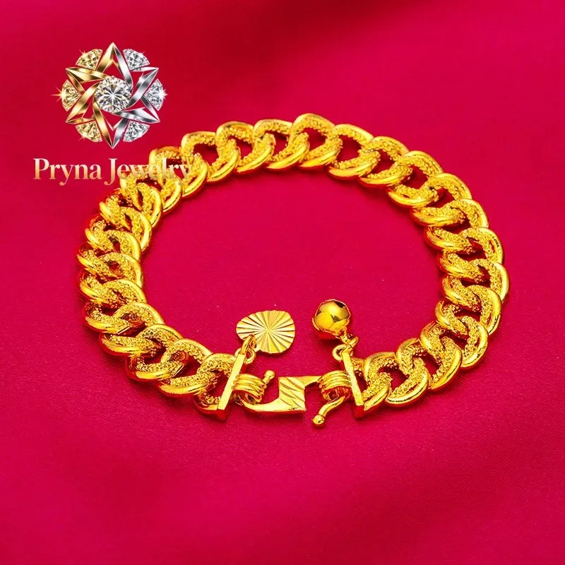 

Pryna Jewelry 24K Gold Kids' Wide-Band Bracelet | AU999 Pure Gold, thick band with matte finish, adjustable clasp, safe & eleg