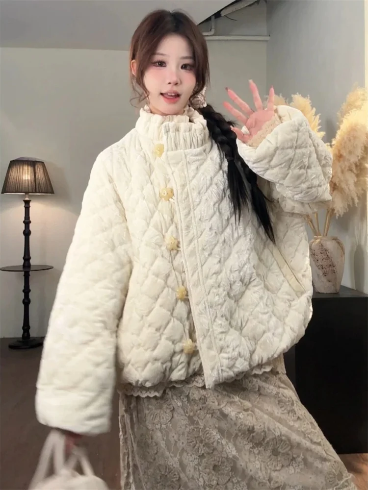 

Unique Luxury Asymmetrical Jacket Women's Winter Small Size Fashionable New Cotton down Coat Super Beautiful Quilted Cotton O...