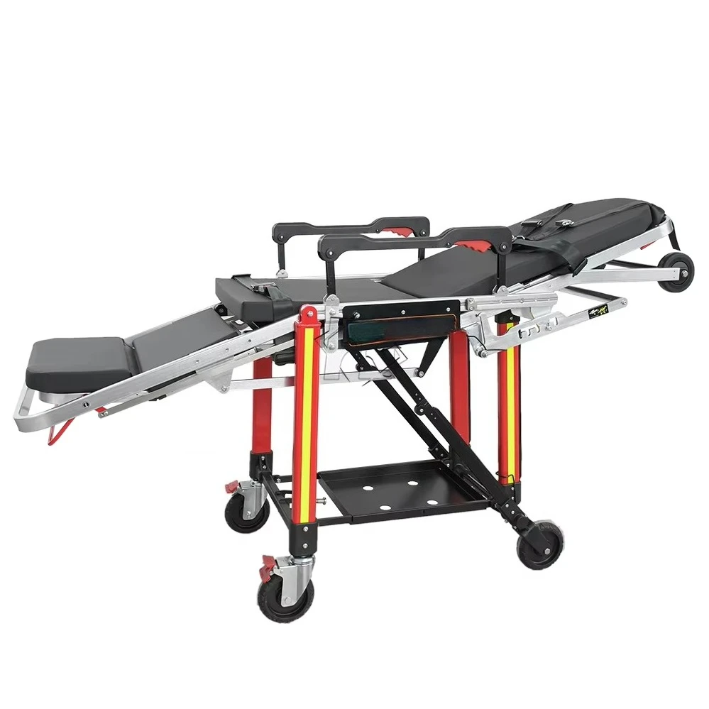 Heavy-Duty Medical-Grade Aluminum Stretcher 4 Configurations Convertible Transport Chair Manual Power Source