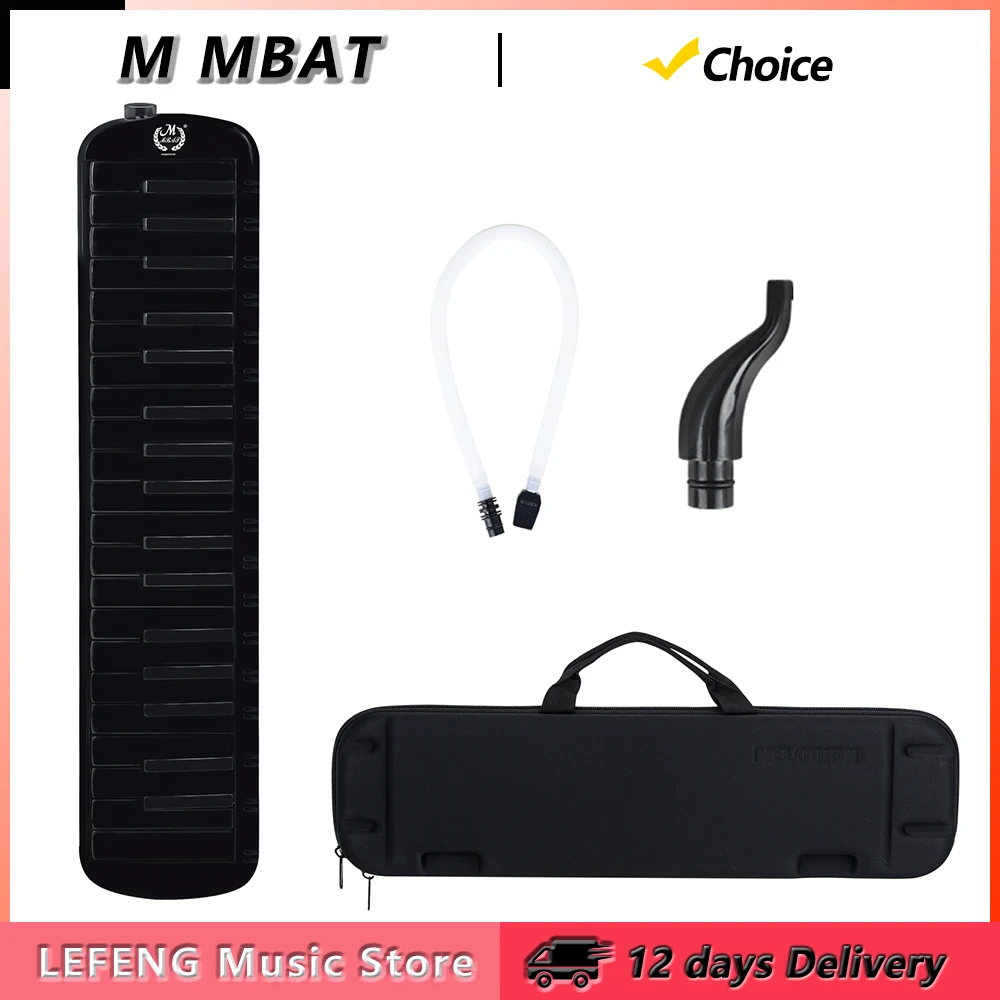 M MBAT 37 Keys Melodica Portable Piano Melodic Mouth Organ Melodica with Bag Professional Keyboard Instrument Beginners Gift