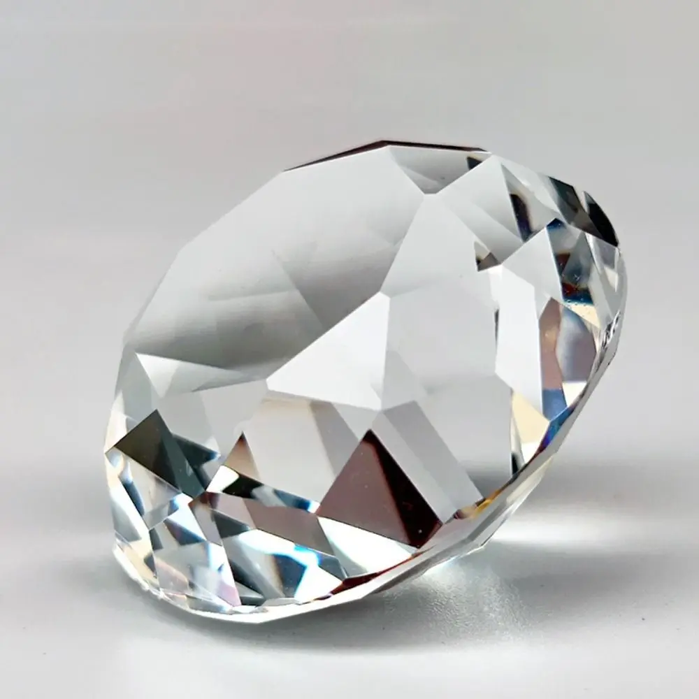 Faceted Cut Clear Crystal Diamond Romantic 60/80/100mm Big Glass Diamond Crafts Gifts Desktop Diamond Ornament Loved Ones