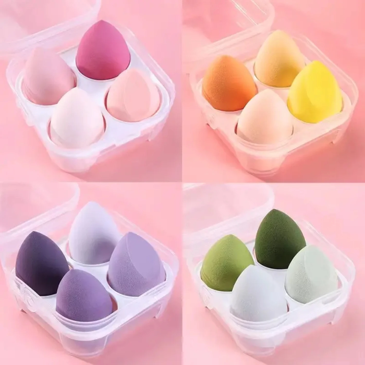 4-delige make-upspons of poederdons, perfect voor nat of droog gecombineerd, cosmetische bal, perfect voor foundation