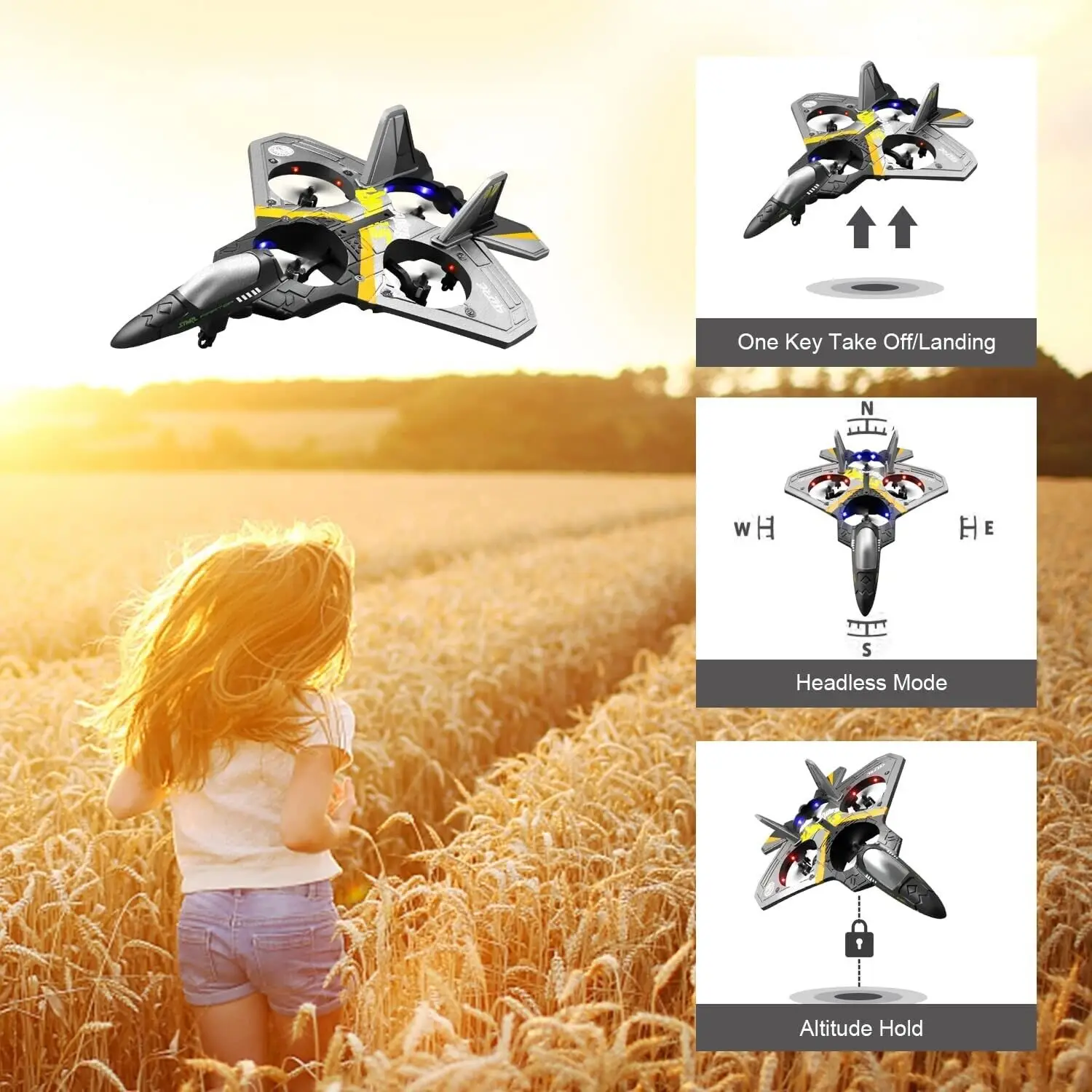 4DRC V17 リモートコントロール飛行機 2.4Ghz フォーム RC 飛行機 ヘリコプター クアッドコプター、クールなライト付きスピニングドローン 子供 大人用