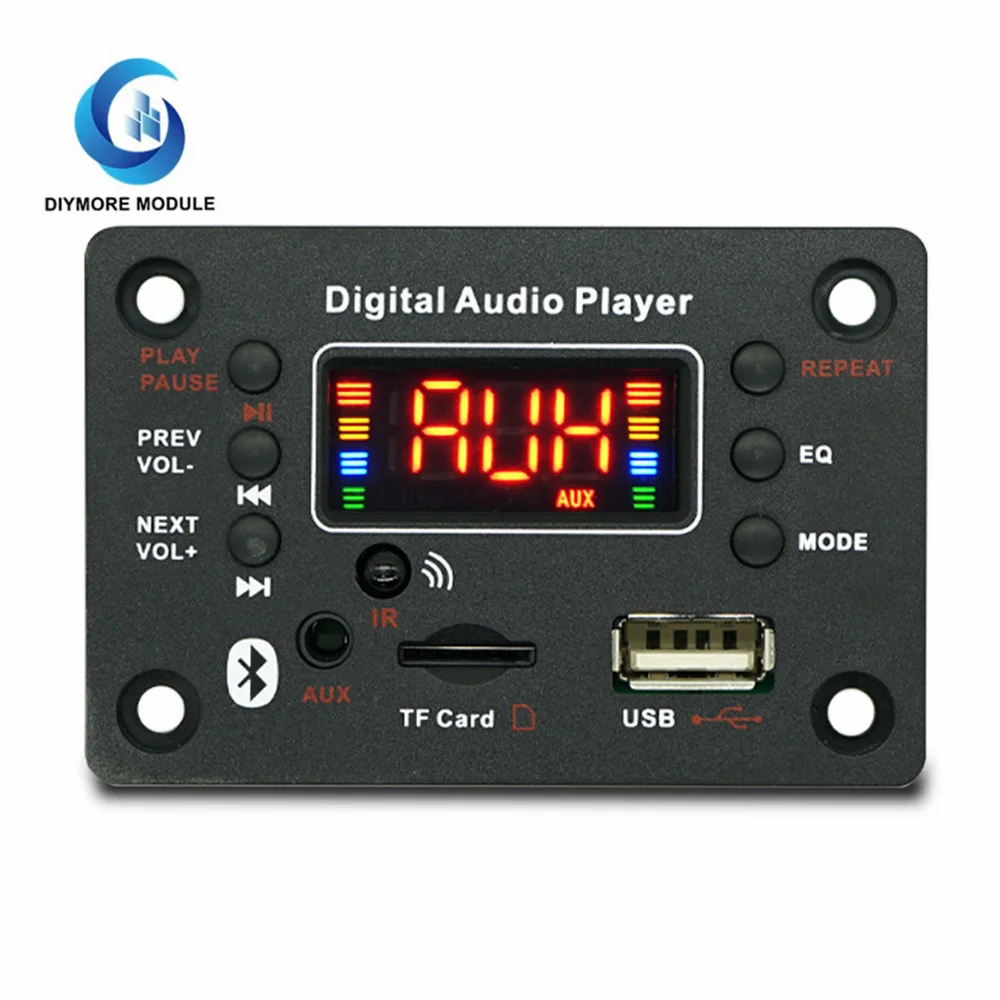 DC7-25V Audio Decoder Board Color Screen Digital Display Car MP3 Bluetooth 5.0 FM APE FLAC Decoder Board Support FM USB SD