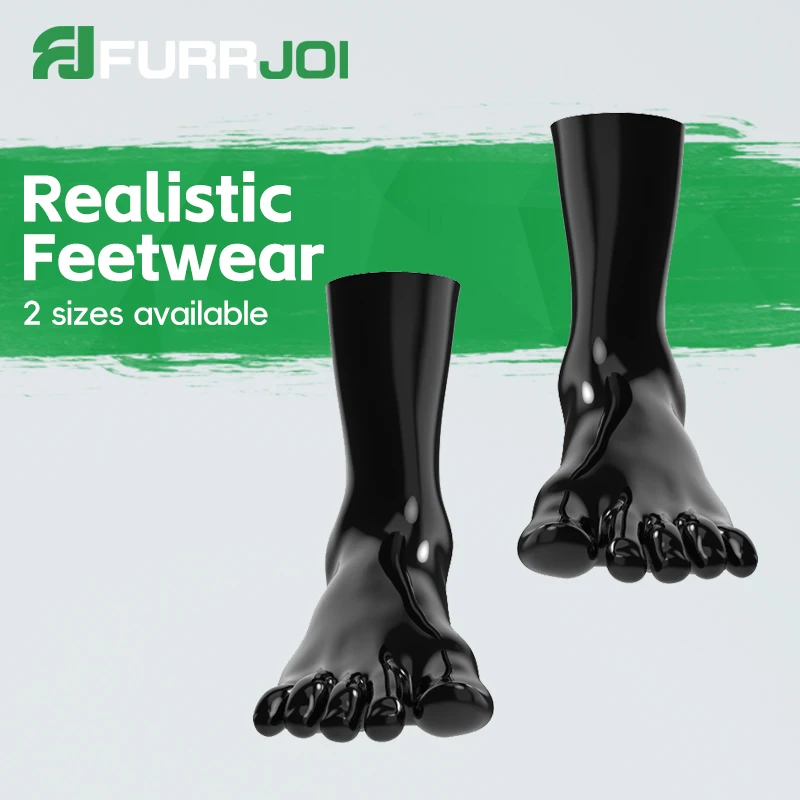 Furrjoi Silicone Realistic Gloves Whole Black Color A Pair of Handwears 2 Sizes Available Cosplay Costume with Fingers