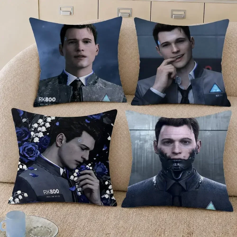 Game Detroit Become Human Connor Kara Cushion Cover Decorative Pillowcase Soft Short Plush Cozy Durable Sofa HomeDecor Items