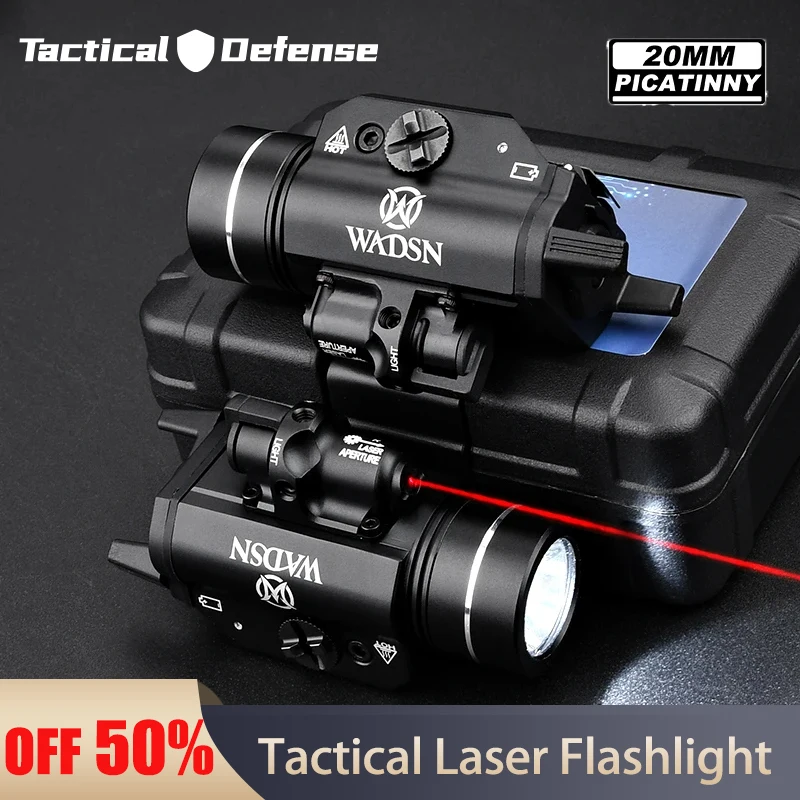 Tactical wadsn Surefir XC2 Weapon Scout Flashlight Red Green Laser Sight For Pistol Torch Airsoft Glock G17 18C 19 Fit 20mm Rail