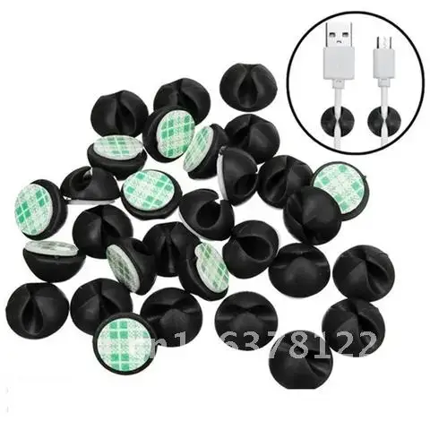 

20/10Pcs Multipurpose Car Desk Desktop Wall Round USB Wire Cord Cable Holder Clip Organizer Retainer Clamps Collation Management
