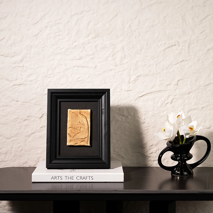 Modern Simplicity Home Interior Decor Home Hotel Office Decoration Black Artistic Plaster Wall Painting