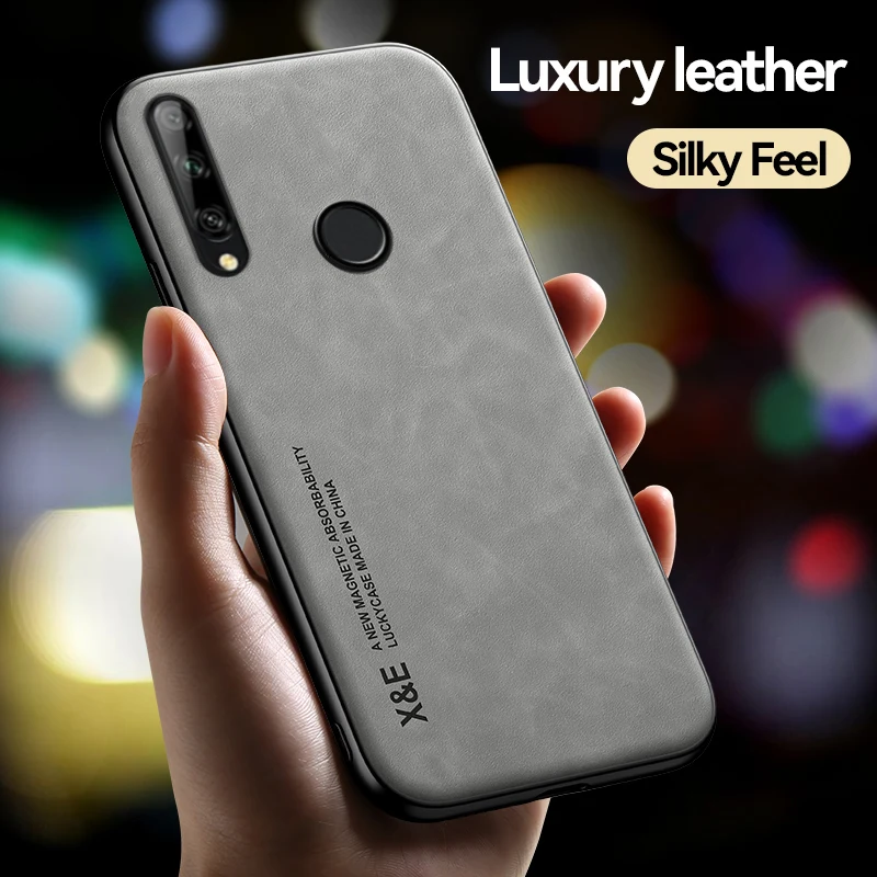 Leather Magnetic Shockproof Case For Huawei P Smart Pro P Smart Plus 2019 P Smart Z With Metal Plate Protective Phone Shell