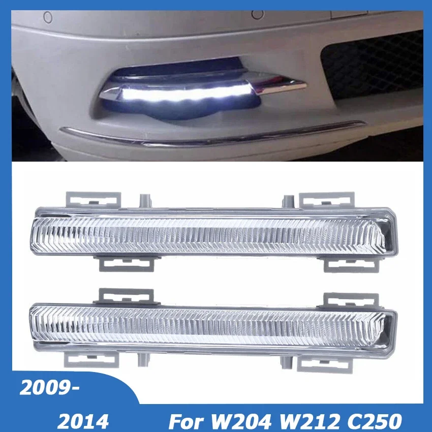 For Mercedes Benz W204 W212 C250 C280 C350 E350 2049068900 2049069000 2009-2014 LED DRL Daytime Running Light Fog Lamp