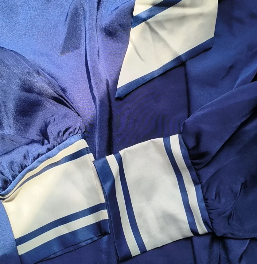 Women Office Shirts High Quality Long Sleeve With Bows Sashes Party Tunic Tops Vintage Printed Spliced Long Blouse Shirts NZ224