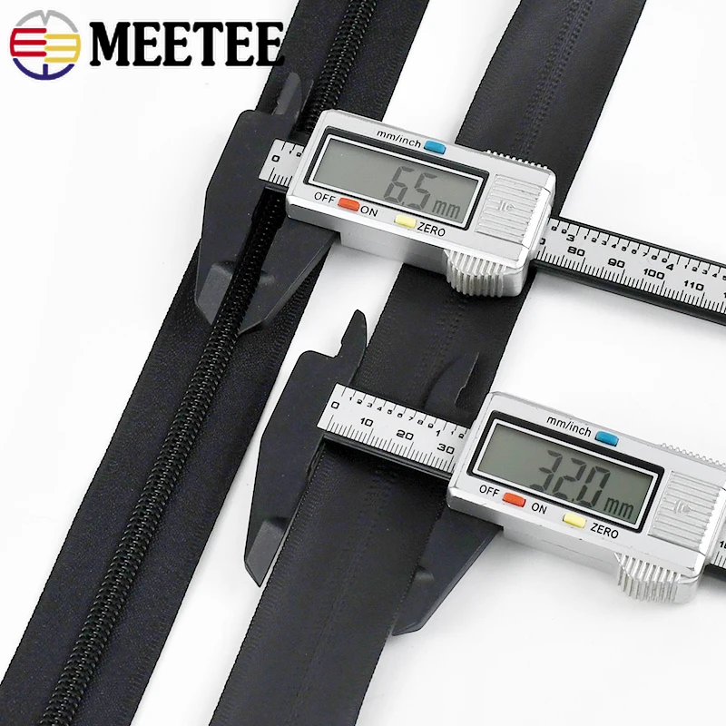 

3Pcs Meetee 5# Waterproof Double Slider Nylon Zippers 20-150cm Open-End Invisible Zipper Clothes Closure Zips Sewing Accessories