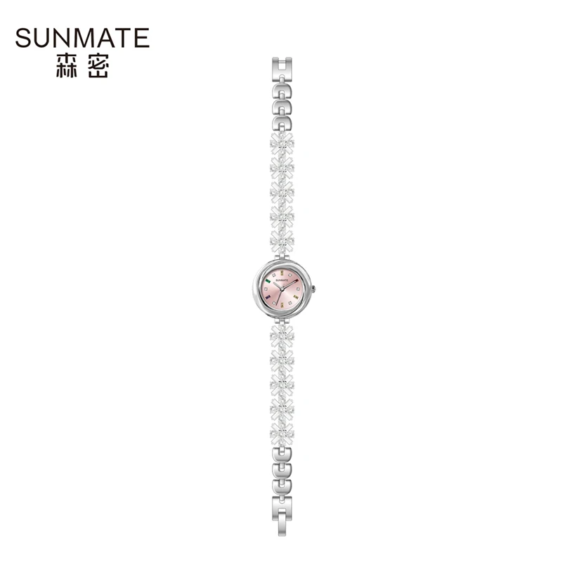 SUNMATE Women's Watches Luxury Brand Women's Watches Elegant Flower Diamond Bracelet Waterproof Fashion Quartz Women's Watch