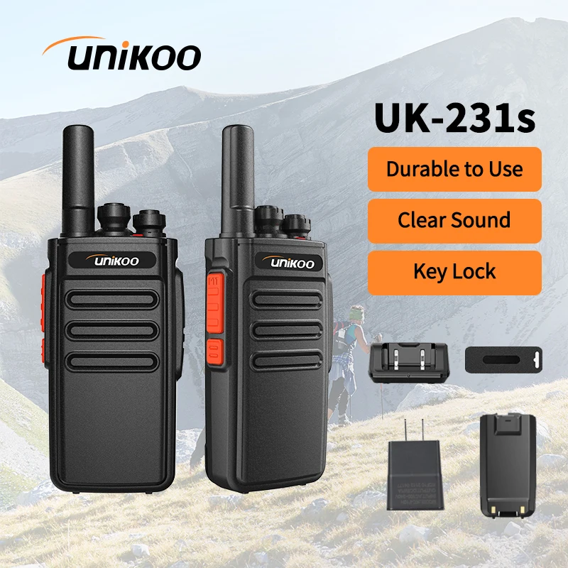 UNIKOO Walkie Talkie UK231S 2 pcs PMR446 FRS Walkie-Talkies Two Way Radio Portable Communication Equipment PTT Radio Hunting