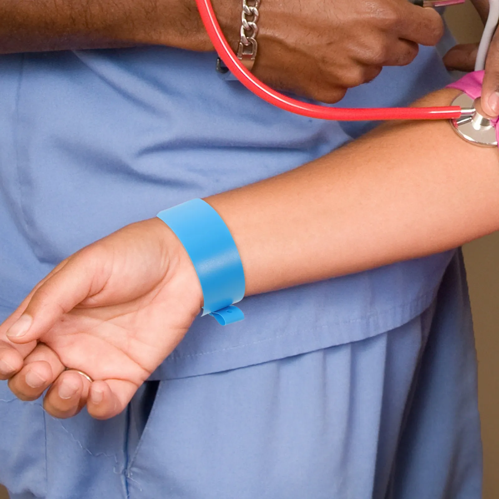 Write-on Adjustable Patient Identification Bracelet PVC Waterproof Color-Coded Hospital Wristband for Inpatient