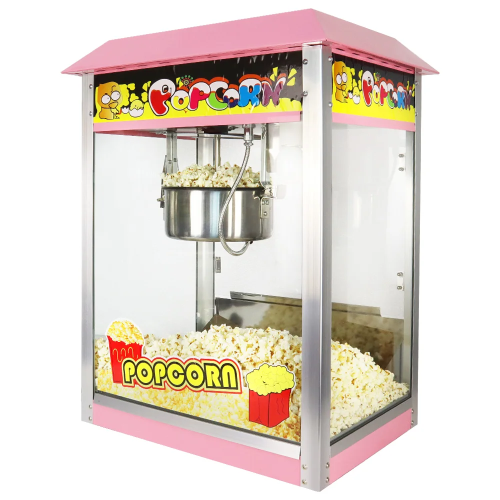 Factory Outlet Popcorn Machine Commercial 8oz Popcorn Machine With Cart Popcorn Machine With Roof Red
