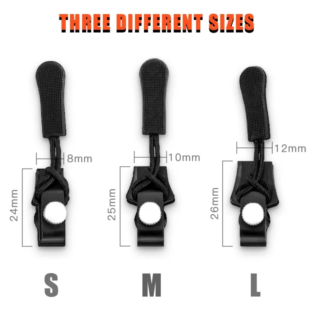 Durable 3 Different Size Zipper Repair Kit Removable Replacement Bad Buckle Zipper Head DIY Metal Instant Zipper Puller