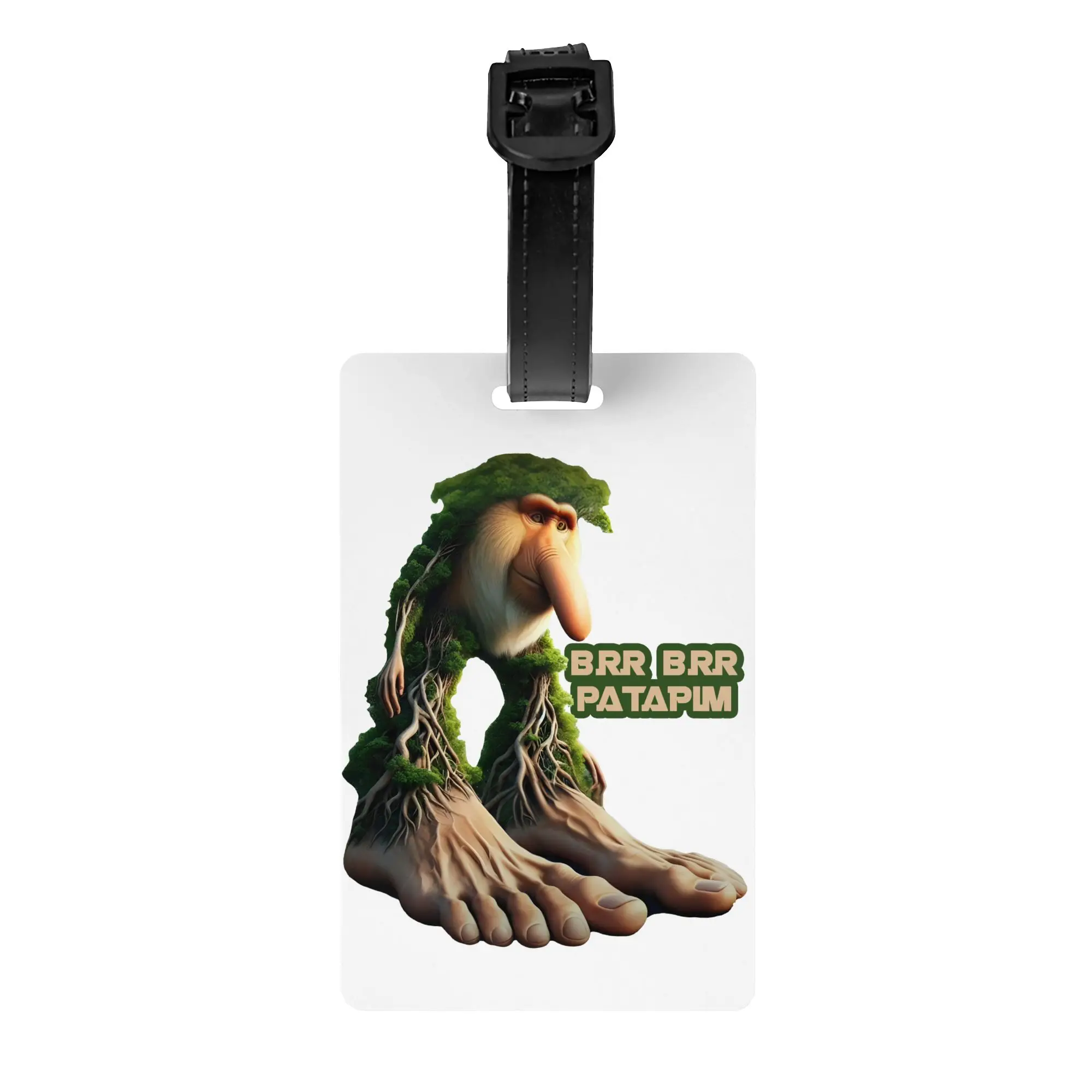Brr Brr Patapim Luggage Tag Funny Italian Brainrot Meme  Suitcase Baggage Privacy Cover ID Label