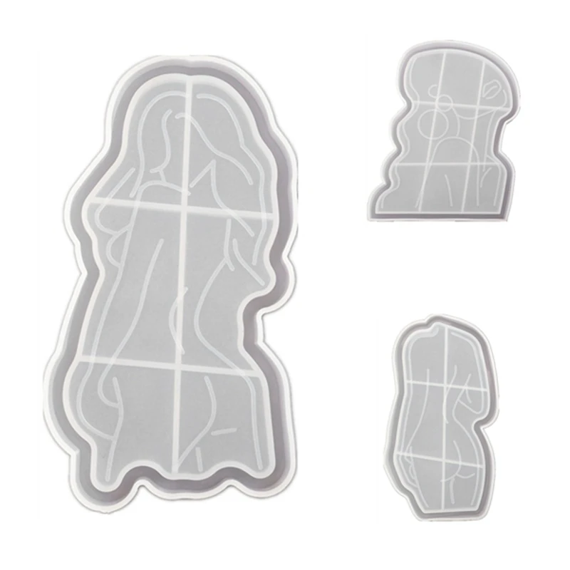 Tray DIY Epoxy Crystal Resin Silicone Mold Girl Model Body Abstract Plate Plate Mirror Tray Silicone Mold