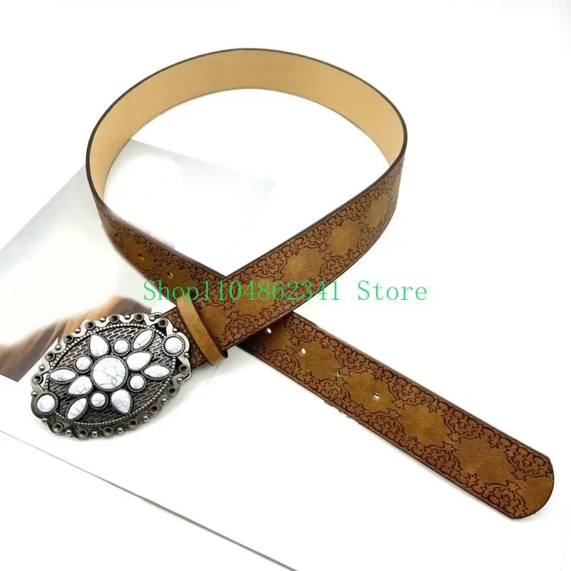 5ASD نقش النمط حزام حزام الأحجار الكريمة حزام الخصر حزام بو واسعة حزام معطف معطف فستان الإناث على نطاق واسع الخصر