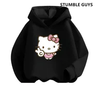 Autumn and Winter Fashion Hello Kitty Cute Cartoon Kawaii Series Girls Leisure Sports Series Suit 3-14 Years Old Ports Suits