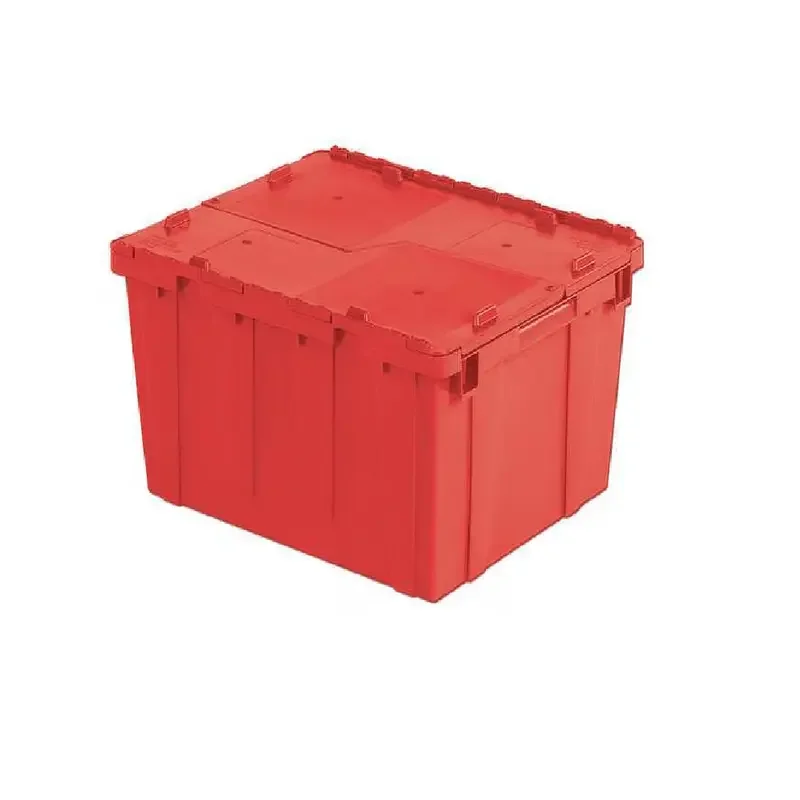 Recipiente con tapa adjunta, 20,19 gal, 23 7/8 pulgadas de largo, 19 5/8 pulgadas de ancho, 12 5/8 pulgadas de alto, rojo, plástico