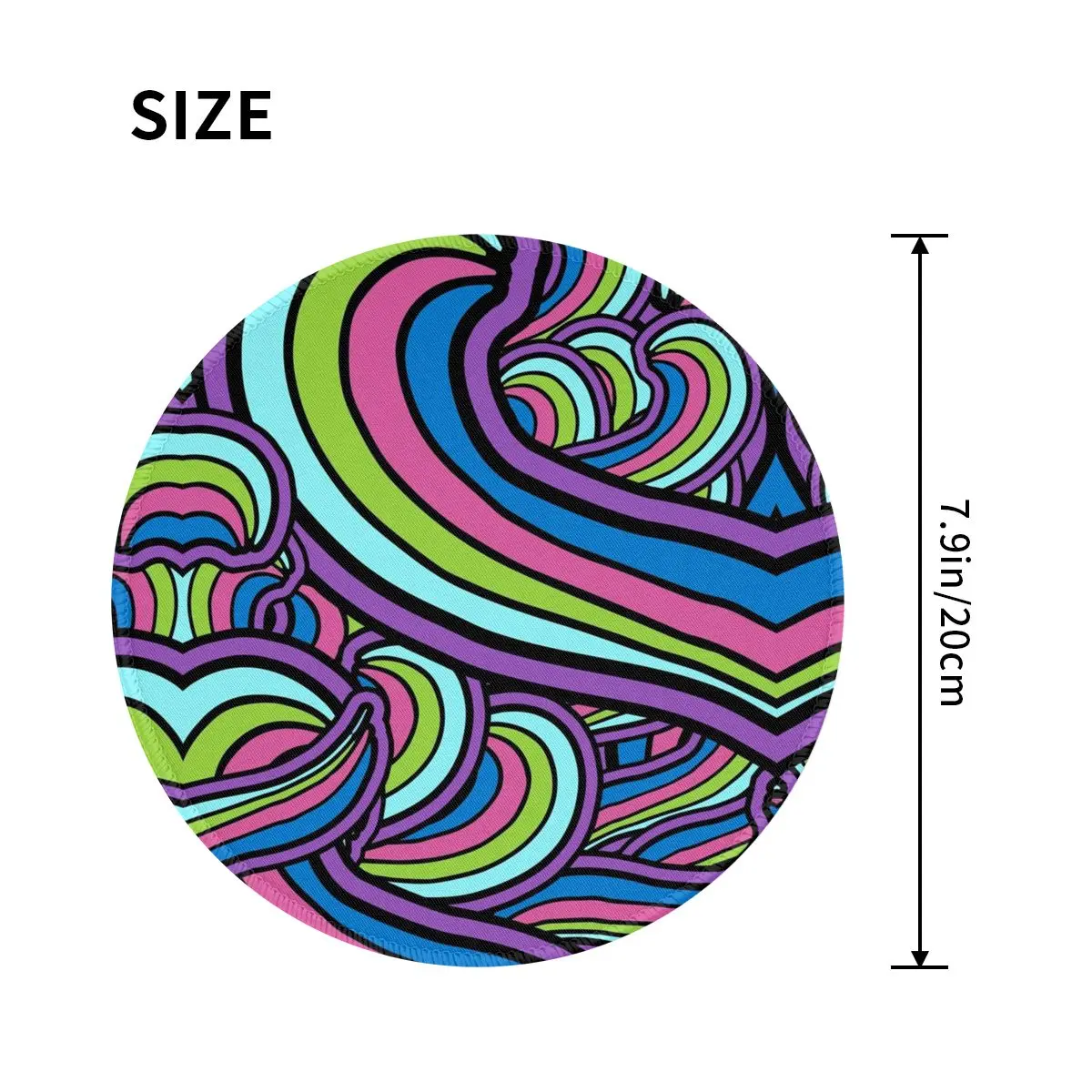 Retro Geometric 60S 70S Mouse Pad Psychedelic Graphic Rubber Mousepad For Office Home Computer Comfortable Fashion Mouse Mats