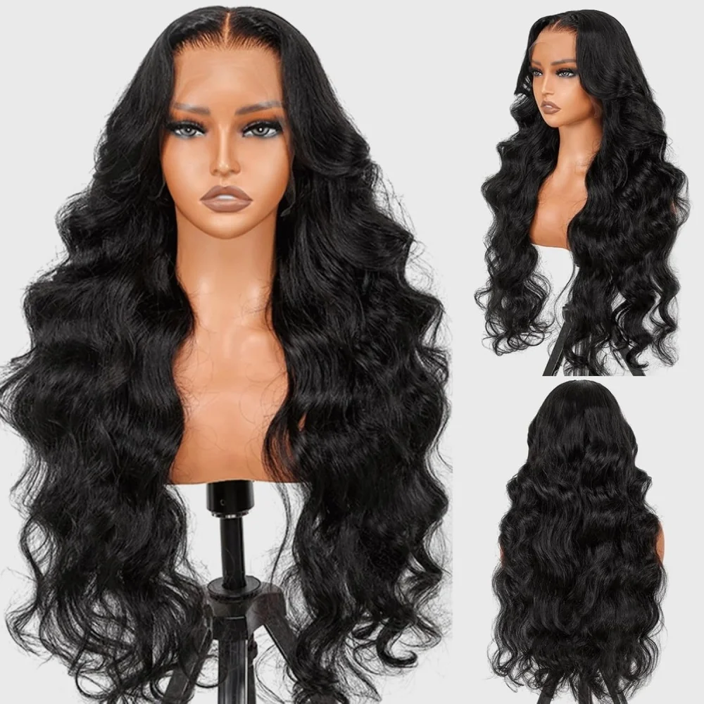 Peluca frontal de encaje transparente HD de cabello humano 13x4 13x6 5x5, peluca frontal de encaje brasileña con ondas corporales, densidad 200% 250%, pelucas de cabello humano Remy para mujer, sin pegamento, pre-arrancada, peluca negra en oferta, peluca pre-arrancada para fiestas, trabajo, vida diaria