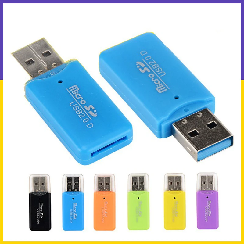 【Быстрая доставка】Цифровой USB 2.0 Micro SD Card Reader Память Hi-Speed Micro SD/TF Card Reader/Micro SD для компьютера, ноутбука