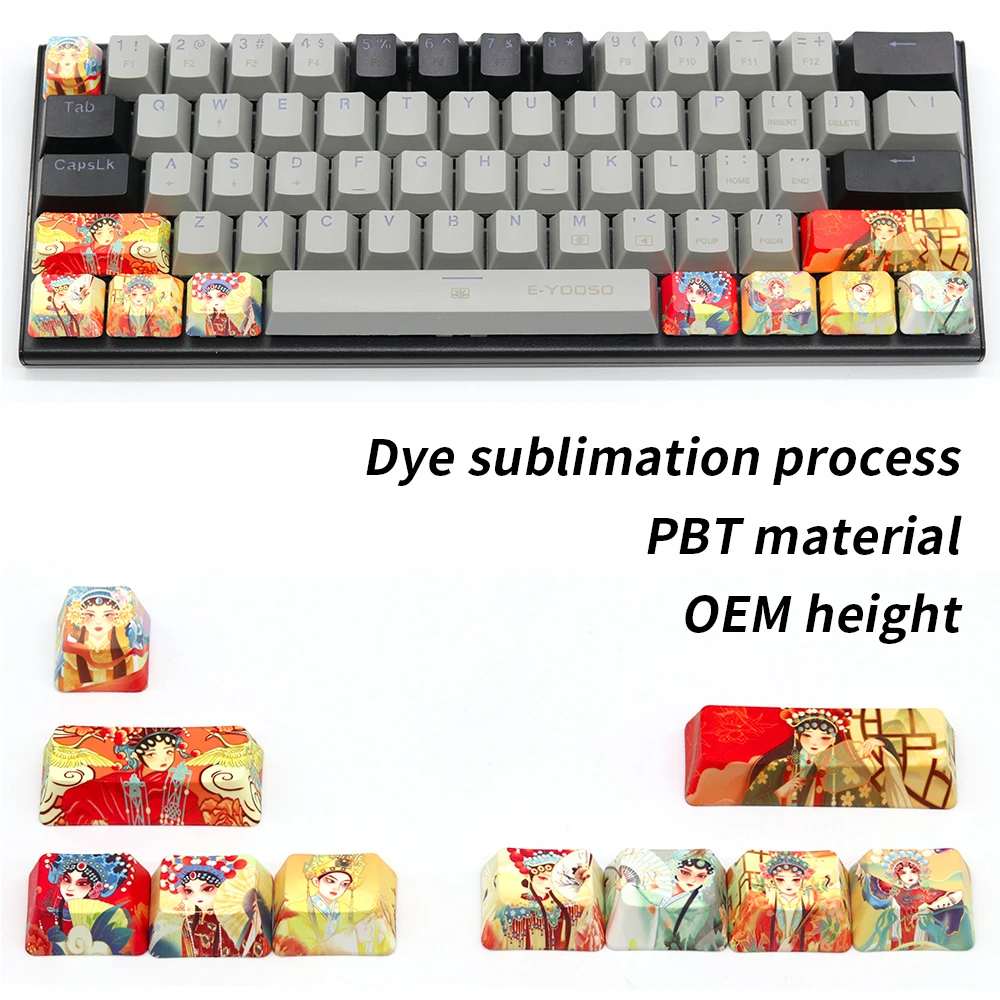 

10/9 Pcs CMYK Dye Sub PBT Keycaps WIN Color Thermal Sublimation R1 SHIFT Large Key Position Supplement Keycaps Vary Themes